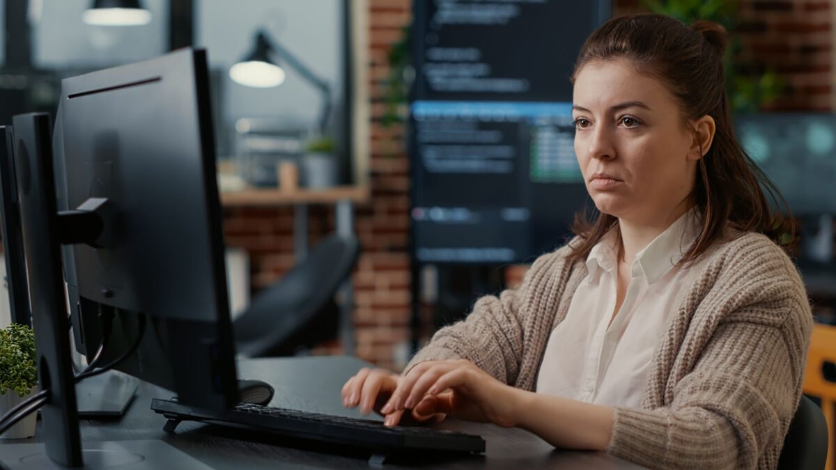 man working on a computer